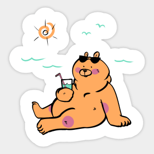 Benny Bear - Orange Bear in the Sun Sticker